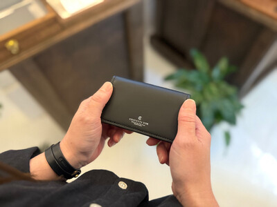 革職人が作る牛革名刺入れ Card case[BLK]