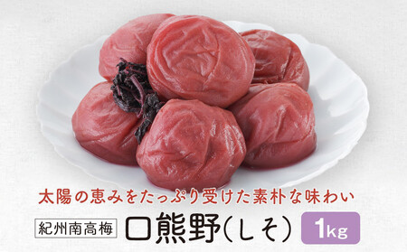 紀州南高梅 口熊野(しそ)1kg 塩分約12%