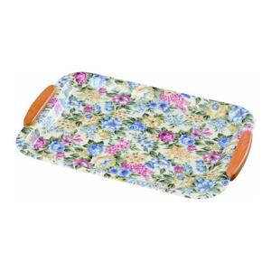 布張りTeaトレー 35cm 取手付 フローラ【YG37】