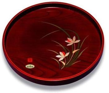 木製丸盆 30cm 春らん[YG390]