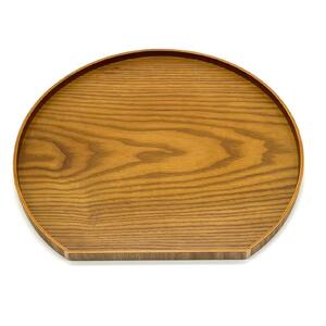 ［ライトブラウン］紀州漆器 木製 カラー半月盆 トレー 約36cm［YS139］