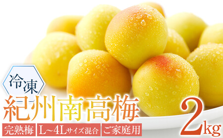 冷凍 紀州南高梅 完熟梅 約2kg L〜4Lサイズ混合 ご家庭用