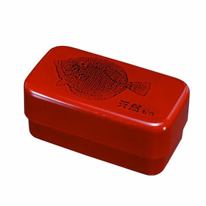 長角入子弁当箱 大 根来 ひらめ(中子なし)シール付 [YG487]