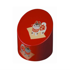 竹形文鎮 朱 こま犬 [YG527]