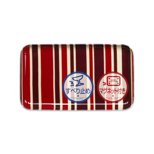 TATSU-CRAFT マグネットトレー SS 21.5cm トリノストライプ RD レッド すべり止め付き ［Tk1057］