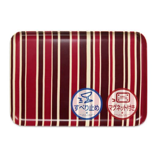 TATSU-CRAFT マグネットトレー M 33cm トリノストライプ RD レッド すべり止め付き ［Tk1088］