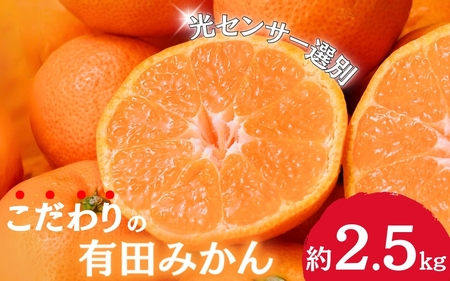 [2025年1月発送予約分]＼光センサー選別/ [農家直み送][家庭用]こだわりの有田かん 約2.5kg+75g(傷み補償分) 先行予約 有機質肥料100% サイズ混合※北海道・沖縄・離島配送不可[nuk159-3A]