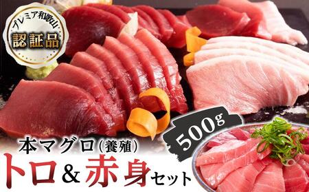 プレミア和歌山認証品 本マグロ（養殖）トロ＆赤身セット　500g［KS12］