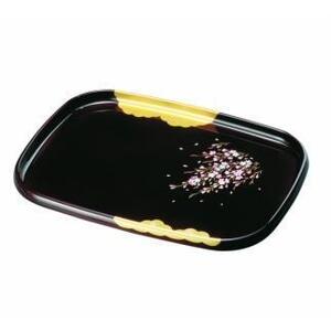 長手盆 PC 42cm 溜 金雲さくら[YG11]