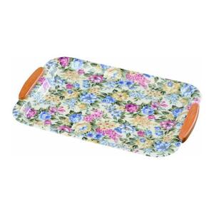 布張りTeaトレー 35cm 取手付 フローラ[YG37]