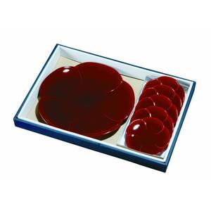 梅型盛皿 セット 両面春慶塗【YG98】