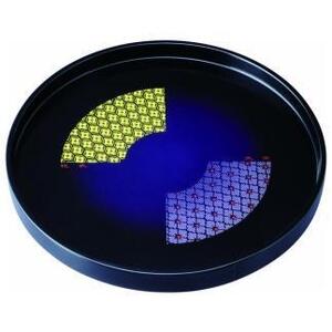 木製丸盆 30cm 黒 天空花衣[YG394]