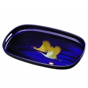 小判盆 48cm 紫雲杢 雅鶴(盛絵)[YG413]