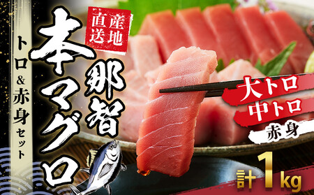 本場南紀から産地直送! 本マグロ トロ+赤身セット 1kg | [年末年始お届け可能]大トロ 中トロ 鮪 刺身 寿司 海のダイヤ クロマグロ 人気