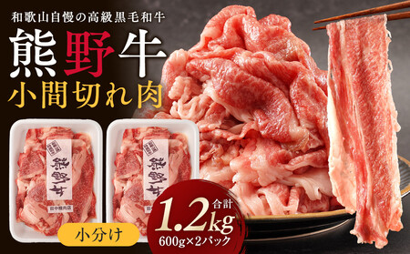 [熊野牛]小分け 小間切れ肉 約1.2kg (600g×2パック)