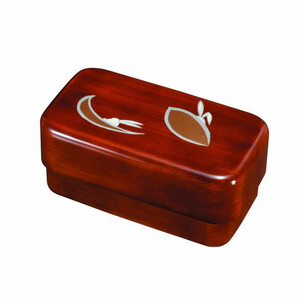 長角入子弁当箱 大 杢目 かくれんぼ(中子なし)シール付 [YG488]