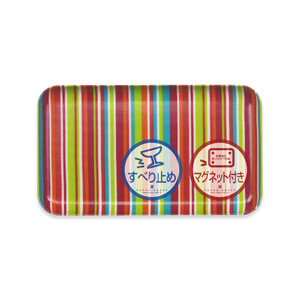 TATSU-CRAFT マグネットトレー SS 21.5cm ミラノストライプ CP キャンディピンク すべり止め付き [Tk1063]