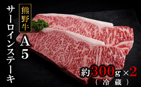 特選熊野牛A5サーロインステーキ300g×2(冷蔵)