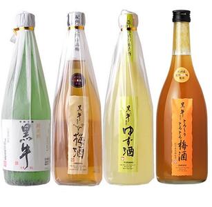 黒牛720ml6本セット (純米酒2本/梅酒2本/ゆず酒/とろーり梅酒)名手酒造(E006)