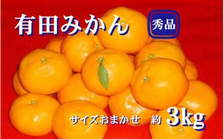 紀州有田みかん 秀品 3kg(L・M・Sサイズおまかせ) ※2024年11月下旬頃より順次発送予定[sml128]