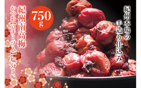 紀州南高梅 かつお[ハチミツ入] 塩分5%(750g)なかやまさんちの梅干 うめ ウメ 梅干し[nky005-275k]