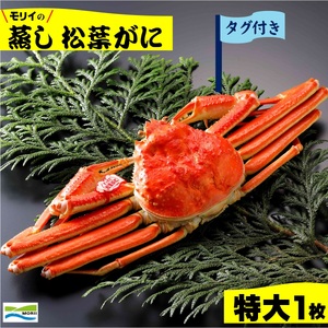 [先行予約]鳥取県産 タグ付き 蒸し松葉がに (特大1枚) 冷蔵 モリイ食品