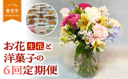 [優雅]お花(生花)と洋菓子の6回定期便