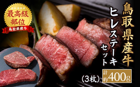 鳥取県産牛 最高級部位 ヒレ ステーキ セット 3枚(約400g) ヒレ肉 ヒレ ヒレステーキ 国産牛 フィレ KR1179 ヒレステーキ ヒレステーキ ヒレステーキ ヒレ ヒレ ヒレ