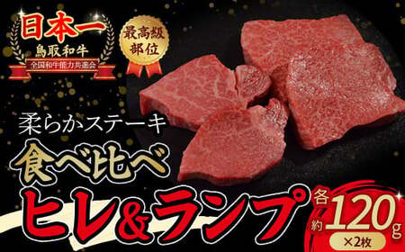 鳥取和牛「 ヒレ & ランプ 」柔らかステーキ 食べ比べ(計480g) ヒレステーキ ランプステーキ 牛肉 和牛 鳥取和牛 ブランド和牛 ヒレ フィレ ヒレステーキ ヒレ肉 牛肉ヒレ 和牛ヒレ