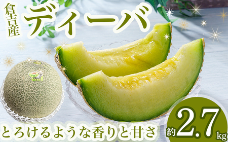 ディーバメロン【倉吉産】 約2.7kg （10月発送） 鳥取 果物 フルーツ メロン ディーバメロン 数量限定 期間限定 鳥取県 倉吉市 メロン メロン メロン メロン メロン メロン
