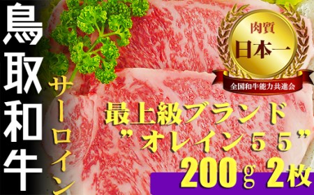 最上級A5ランクオレイン55 牛サーロインステーキ(小)約200g×2 肉 牛肉 和牛 鳥取和牛 国産 サーロイン ステーキ 肉 牛肉 和牛 鳥取和牛 国産 サーロイン ステーキ 肉 牛肉 和牛 鳥取和牛 国産 サーロイン ステーキ