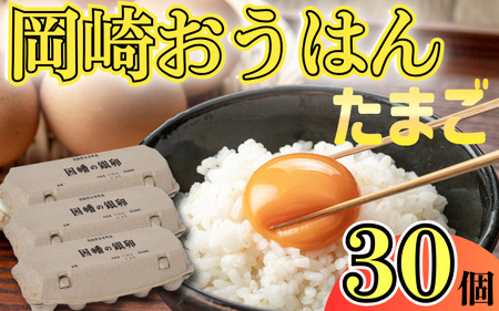 岡崎おうはん!薬膳鶏の自然な恵み!卵30個セット[33002]