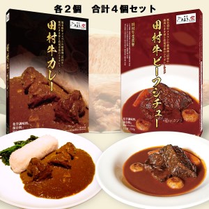 【53012】日本一の田村牛・至高のカレーとビーフシチューセット（カレー2P・ビーフシチュー2P）