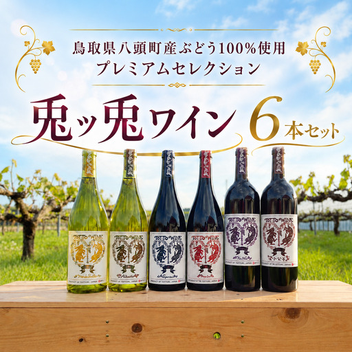 八頭町産ぶどう100%使用プレミアムセレクション|兎ッ兎ワイン6本セット