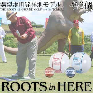 343K.グラウンド・ゴルフ ボール&マーカー各2個セット(ROOTSシリーズ)