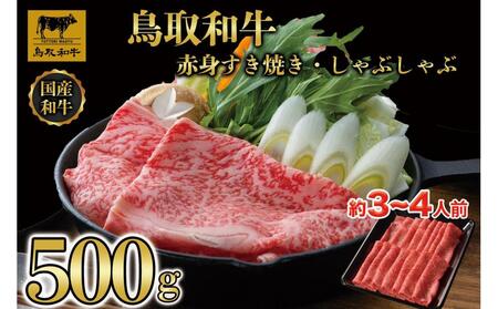 [4か月定期便]鳥取和牛赤身すき焼きしゃぶしゃぶ用500g 1216