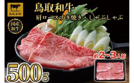 [4か月定期便]鳥取和牛肩ロースすき焼きしゃぶしゃぶ用500g 373