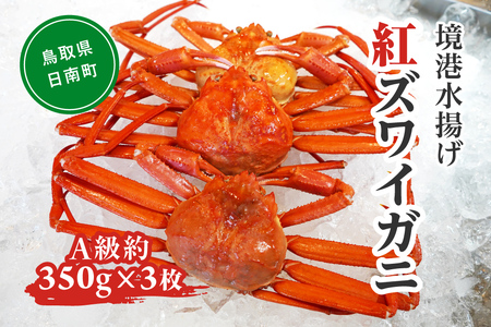 【先行予約】境港水揚げ 紅ずわいがに（A級約350g×3枚）OM-10 ベニズワイガニ 紅ズワイガニ ずわいがに ズワイガニ  ボイル ボイルベニズワイガニ ずわい蟹 かに 蟹 カニ 鳥取県境港 御来屋漁港 みくりや漁港