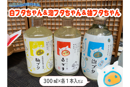 山陰浜田の環日本海白ブタちゃん&泡ブタちゃん&柚ブタちゃんセット [026_2040]