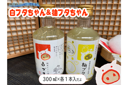 山陰浜田の環日本海白ブタちゃん&柚ブタちゃんセット [026_2043]