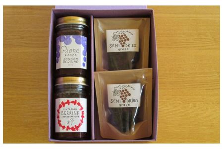 豊かな自然で育てた苺と葡萄の農園自家製ジャム&ドライフルーツ 加工品 果物 フルーツ ジャム 自家製 紅ほっぺ ピオーネ ドライフルーツ セミドライフルーツ 国産 苺 ぶどう 詰め合わせ [040_1321]