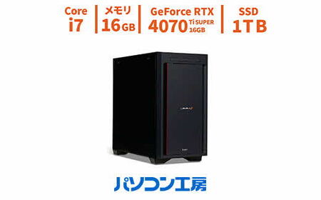 パソコン工房 ミニタワーゲーミングPC Core i7/RTX 4070 Ti SUPER/214【108_9-001】