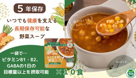 [からだを想う野菜スープ]ひよこ豆カレー10食セット/レトルト/食物アレルギー対応/長期保存/防災食[1_2-075]