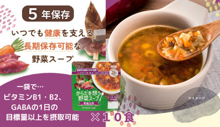 [からだを想う野菜スープ]和風五目10食セット/レトルト/食物アレルギー対応/長期保存/防災食[1_2-076]