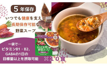 [からだを想う野菜スープ]和風五目10食セット/レトルト/食物アレルギー対応/長期保存/防災食