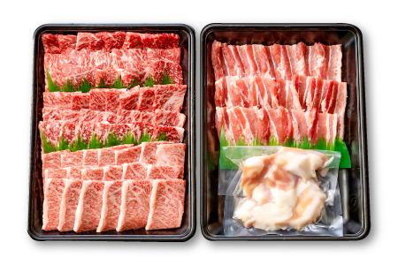 [しまね和牛]焼肉用満腹セット(5種類合計1.3kg)[ 肩ロース カルビ モモ ホルモン 豚バラ しまね和牛 牛肉 和牛 かたろーす かるび もも ホルモン ぶたばら 贅沢 お祝い 贈り物 プレゼント ギフト]