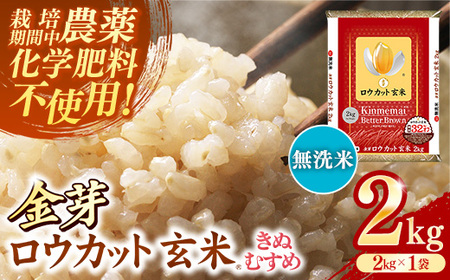 金芽ロウカット玄米 島根県産 きぬむすめ 2kg (2kg×1袋)≪ 栽培期間中 農薬・化学肥料不使用 ≫[令和7年産 ロウカット 玄米 時短 食物繊維 無洗米 金芽米 小分け 新生活応援 お試し 食べやすい 安来市 東洋ライス ][10-SS-78]