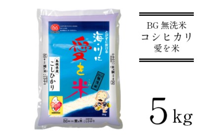 BG無洗米コシヒカリ 5kg ［令和5年産］愛を米 時短 BG 無洗米 こしひかり 島根県産 新生活応援 お試し 節水 アウトドア キャンプ 東洋ライス