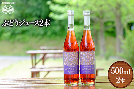 ぶどうジュース 奥出雲葡萄園 ぶどうジュース2本セット ブドウ 500ml×ジュース2本 100%ジュース ストレートジュース 国産ジュース 無添加ジュース フルーツジュース