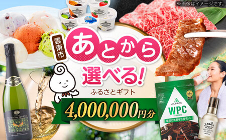 [あとから選べる]雲南市ふるさとギフト 400万円分 カタログギフト あとから寄附 あとからギフト あとからセレクト 選べる寄附 島根県雲南市/雲南市ふるさと納税[AIDM020]